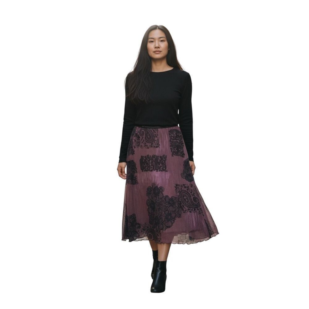 Purple & Black Wrapper Skirt S